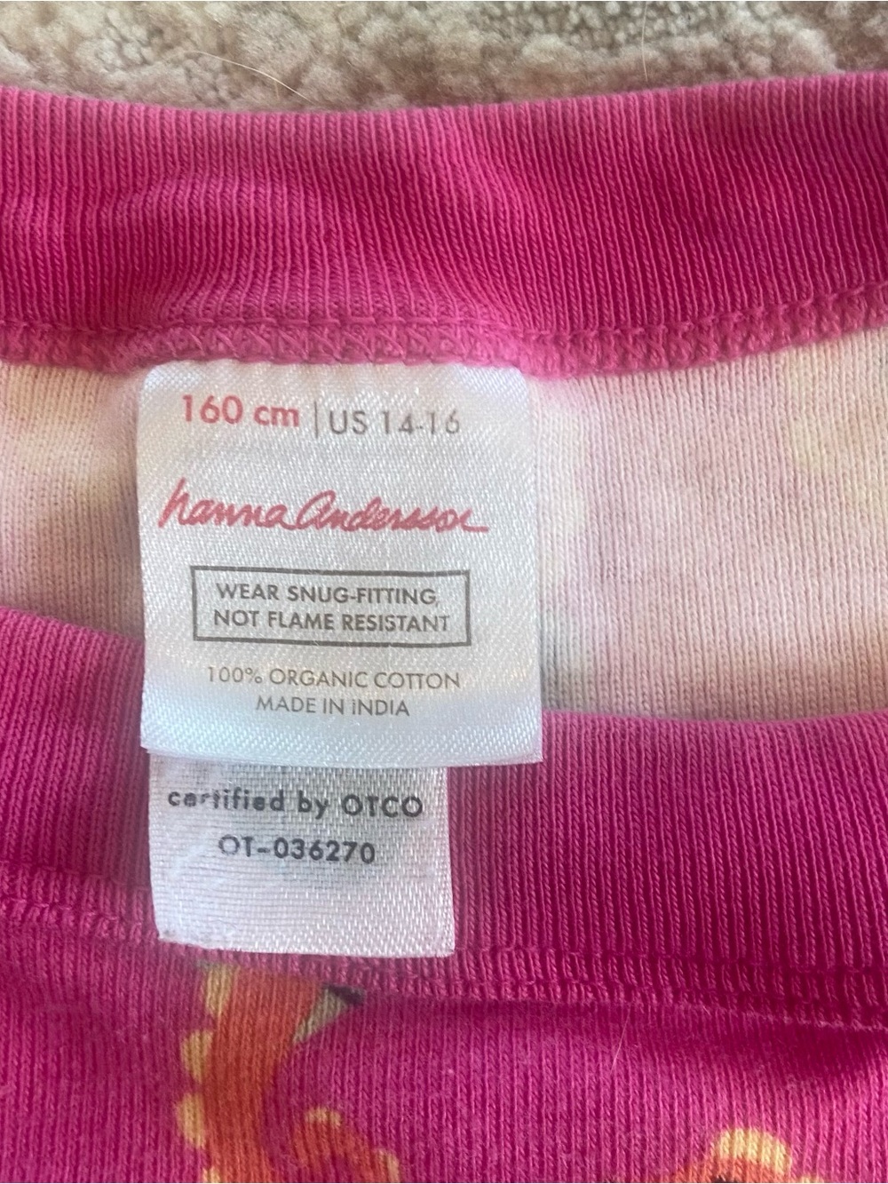 Hanna Andersson Pink Seahorse Short Sleeve Pajama Set - Picture 4 of 7